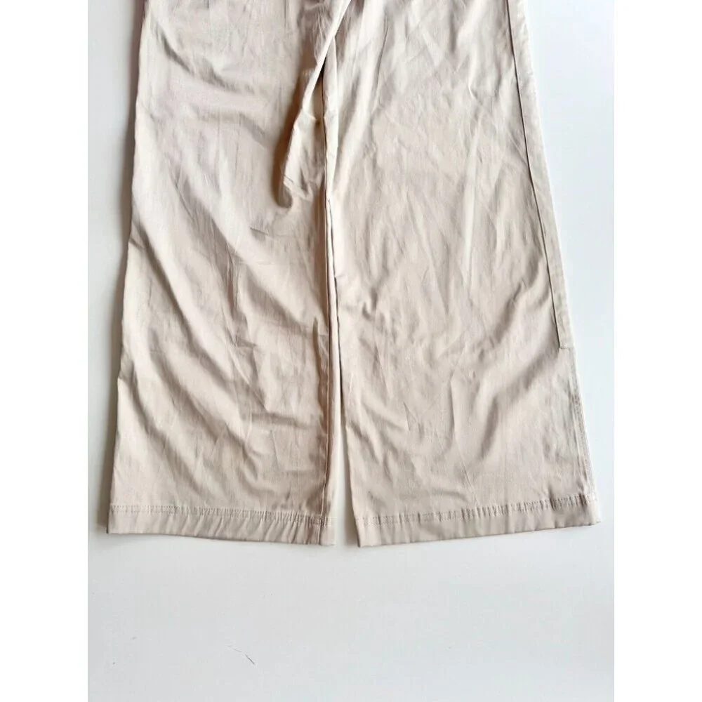 ZARA Beige Satin High Rise Cargo Wide Pants, Size M - Picture 9 of 13